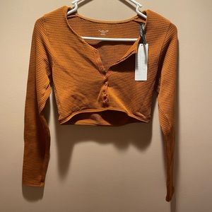 Urban Outfitters Long Sleeve Cropped Top